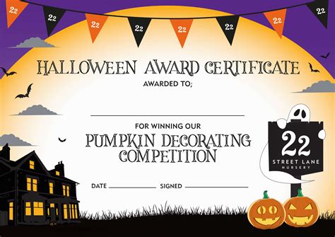 printable halloween certificate template